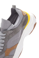 Women's Gray Leather Sneaker | Derimod