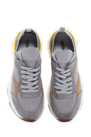 Women's Gray Leather Sneaker | Derimod