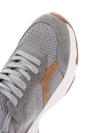 Women's Gray Leather Sneaker | Derimod