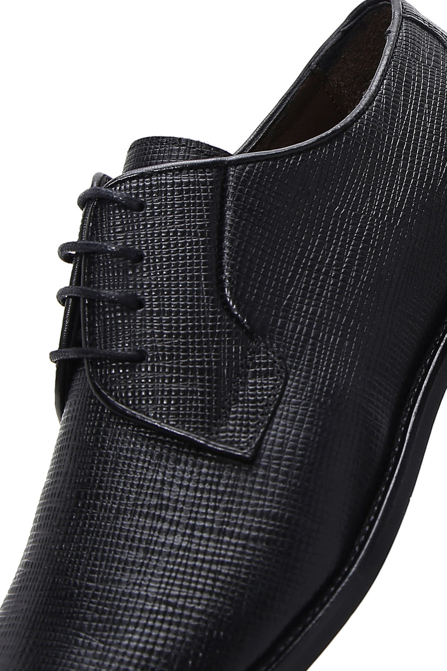 Men's Black Leather Printed Classic Shoes