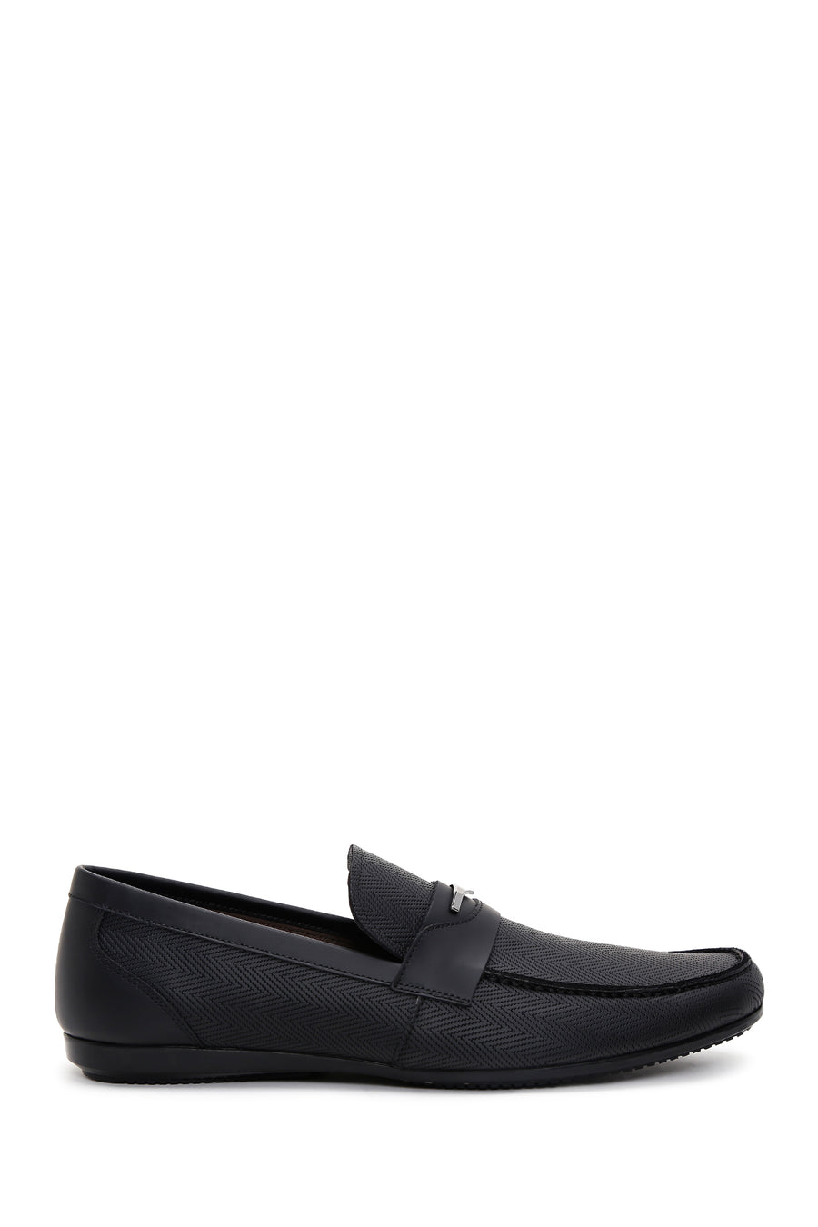 Men's Black Leather Printed Classic Loafer 23SFD6009V3 | Derimod