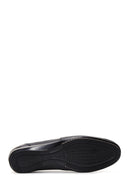 Men's Black Leather Printed Classic Loafer | Derimod
