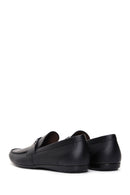 Men's Black Leather Printed Classic Loafer | Derimod