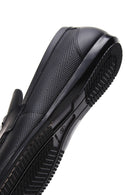 Men's Black Leather Printed Classic Loafer | Derimod