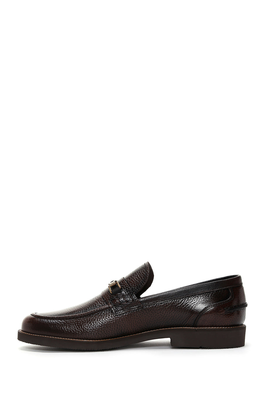Men's Brown Leather Buckle Classic Loafer
