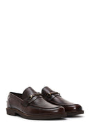 Men's Brown Leather Buckle Classic Loafer | Derimod