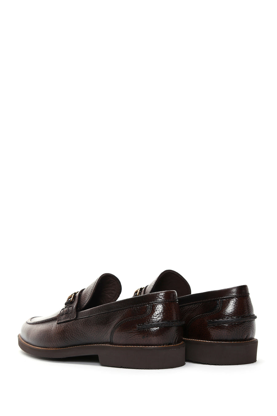 Men's Brown Leather Buckle Classic Loafer