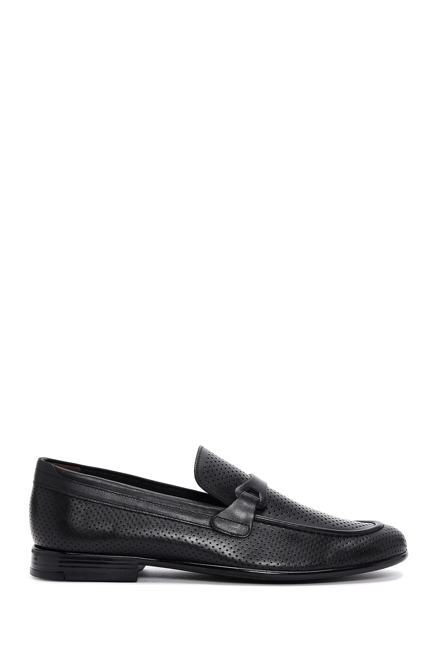 Men's Black Leather Printed Classic Loafer 23SFD6027DI | Derimod