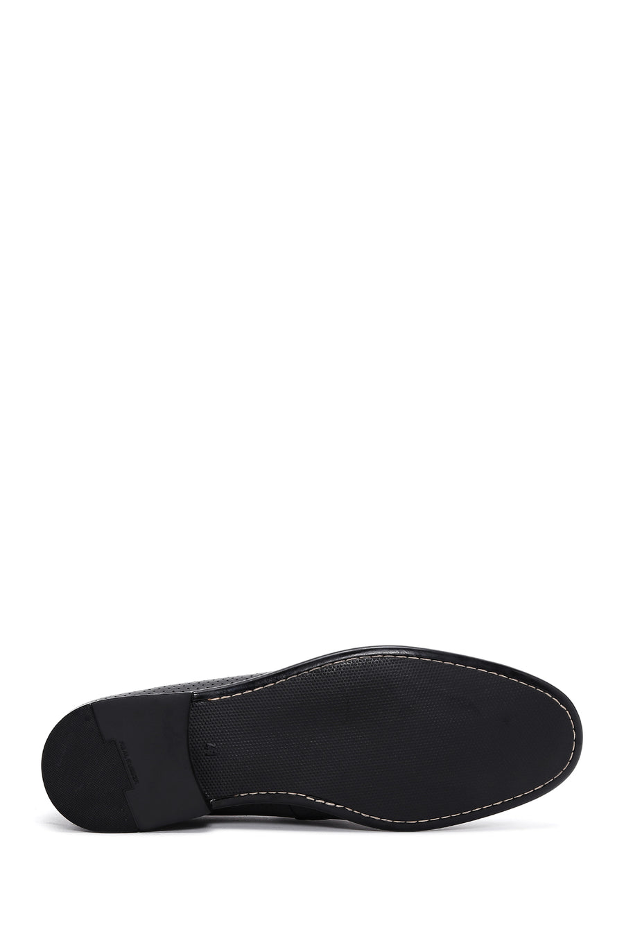 Men's Black Leather Printed Classic Loafer