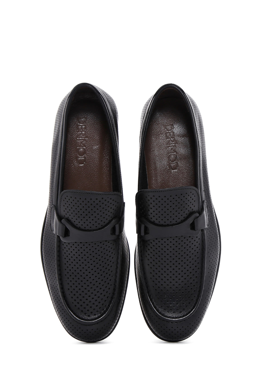 Men's Black Leather Printed Classic Loafer