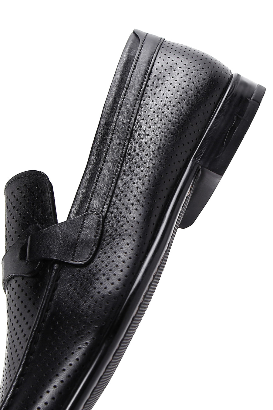 Men's Black Leather Printed Classic Loafer