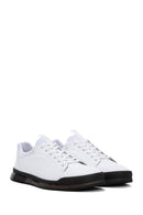 Men's White Leather Sneaker | Derimod