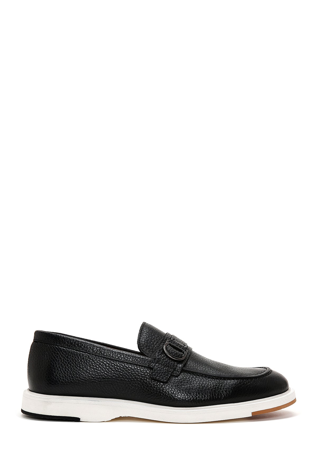 Men's Black Leather Buckle Loafer 23SFD6288FT | Derimod
