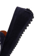 Men's Navy Blue Suede Leather Tasseled Loafer | Derimod
