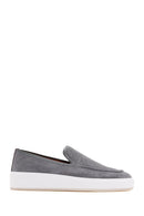 Men's Gray Suede Leather Sports Loafer | Derimod