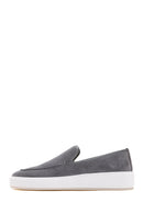 Men's Gray Suede Leather Sports Loafer | Derimod
