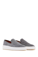 Men's Gray Suede Leather Sports Loafer | Derimod