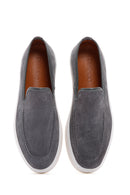 Men's Gray Suede Leather Sports Loafer | Derimod