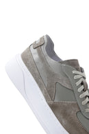 Men's Khaki Suede Leather Detailed Thick Soled Sneaker | Derimod