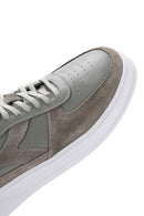 Men's Khaki Suede Leather Detailed Thick Soled Sneaker | Derimod