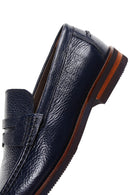 Men's Navy Blue Leather Classic Loafer | Derimod