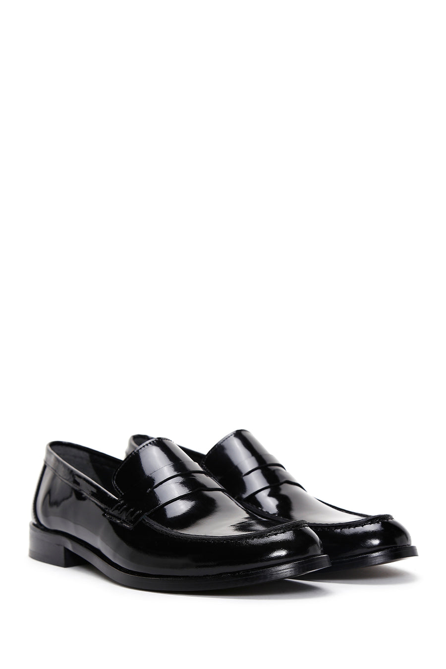 Men's Black Leather Patent Leather Classic Loafer
