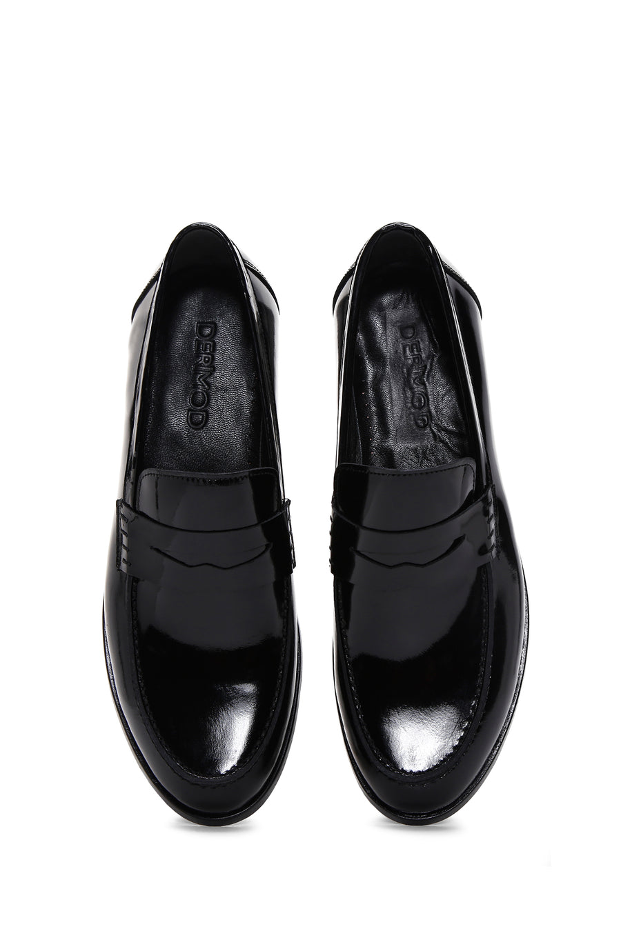 Men's Black Leather Patent Leather Classic Loafer