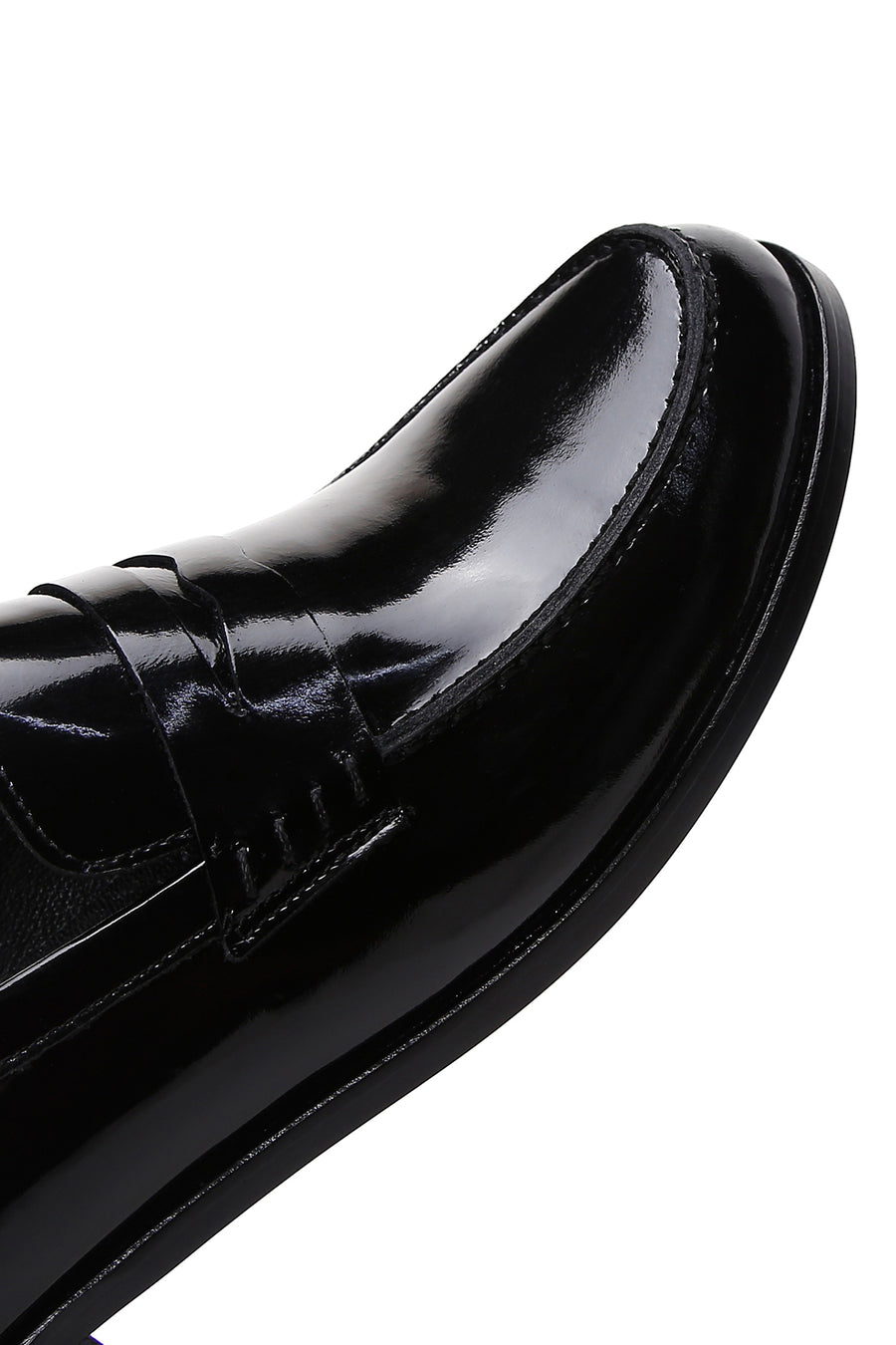 Men's Black Leather Patent Leather Classic Loafer