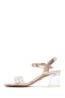 Women's Pink Vinyl Thick Heel Sandals | Derimod
