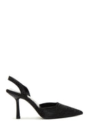 Women's Black Open Back Thin Heeled Stiletto | Derimod