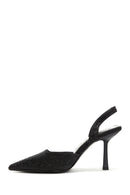 Women's Black Open Back Thin Heeled Stiletto | Derimod
