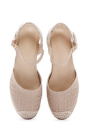 Women's Beige Wedge Heel Espadrille Sandals | Derimod
