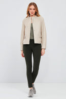 Roxy Women's Ecru Leather Jacket | Derimod