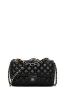Women's Black Long Strap Quilted Crossbody Bag | Derimod