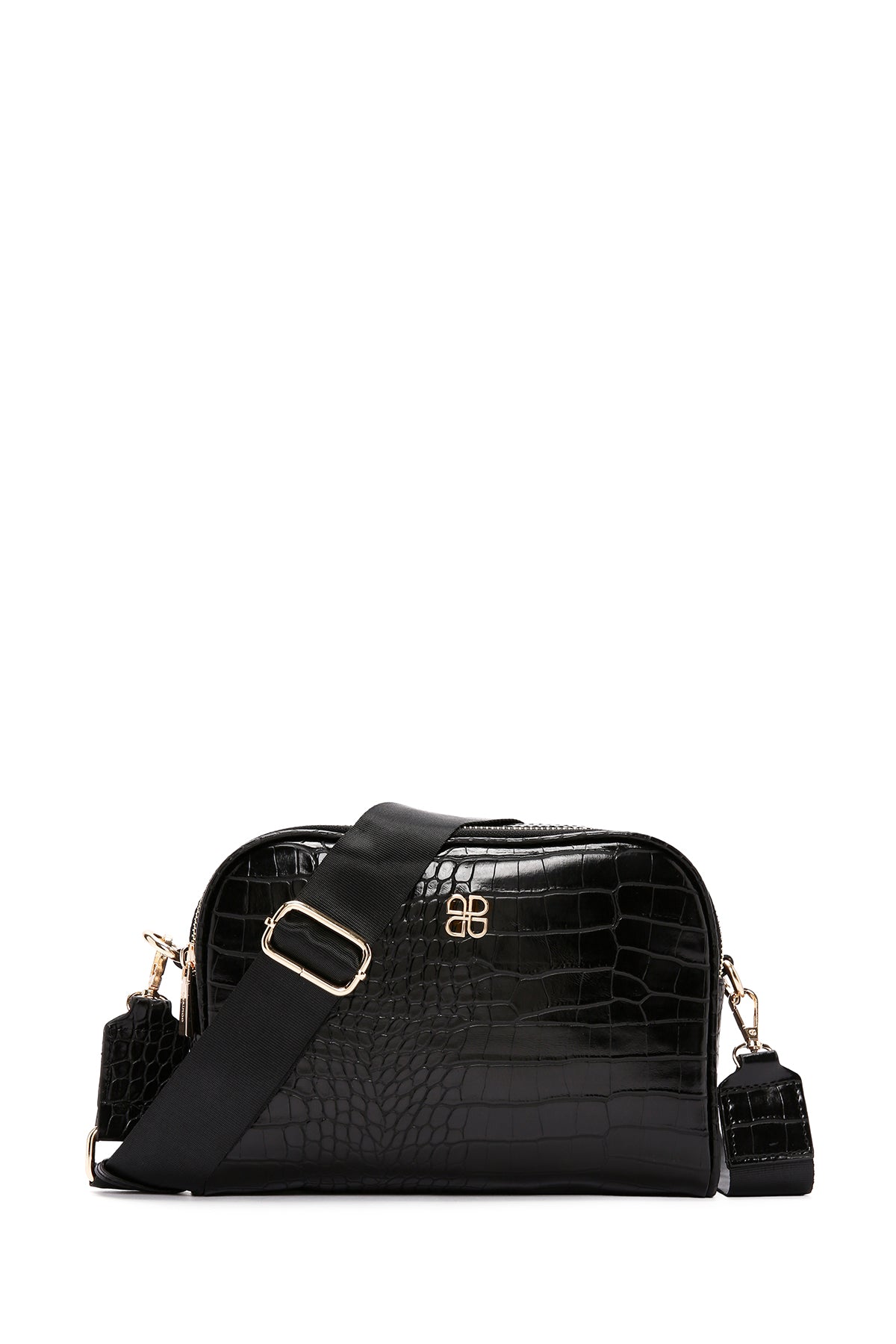 Women's Black Long Strap Crocodile Patterned Crossbody Bag 23WBD2029E3 | Derimod