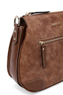 Women's Tan Nubuck Crossbody Bag | Derimod