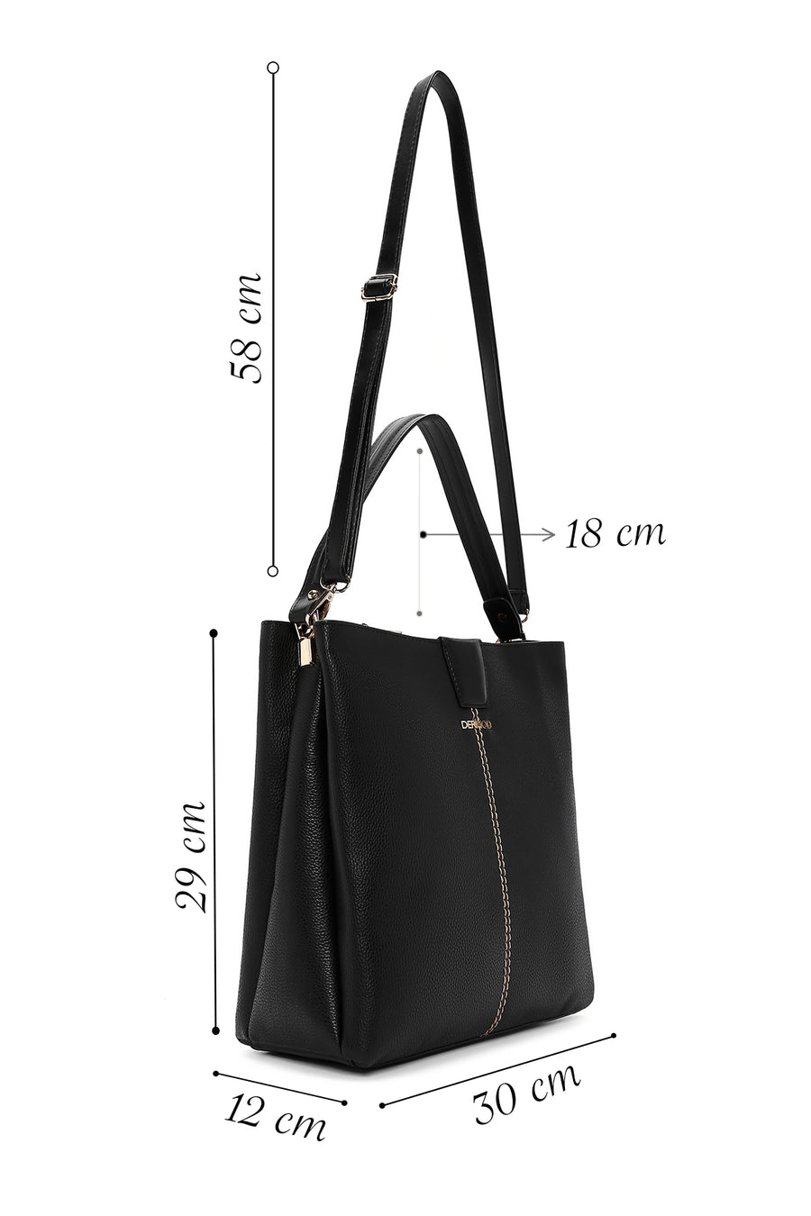 Women's Black Long Strap Crossbody Bag
