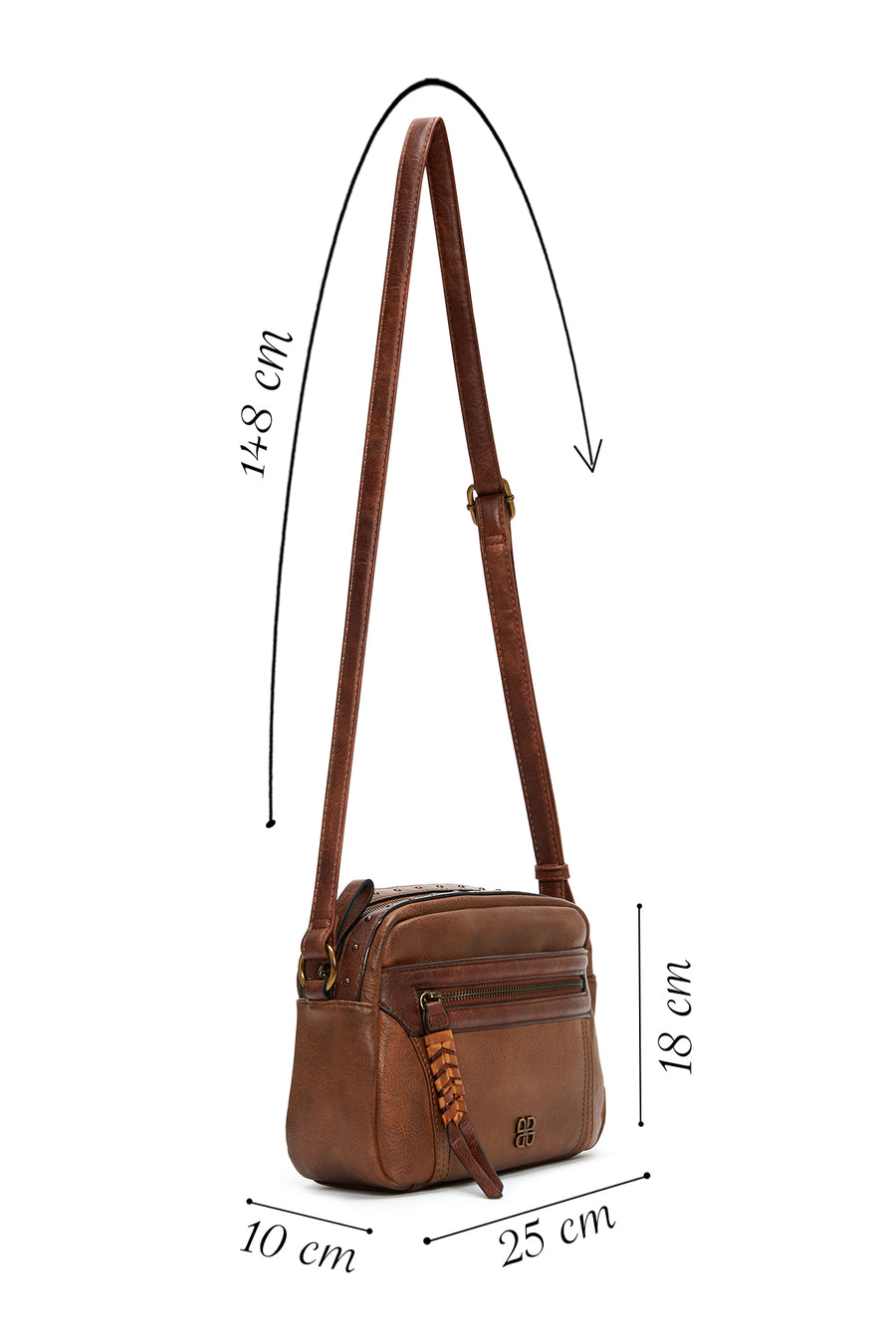 Women's Tan Long Strap Crossbody Bag