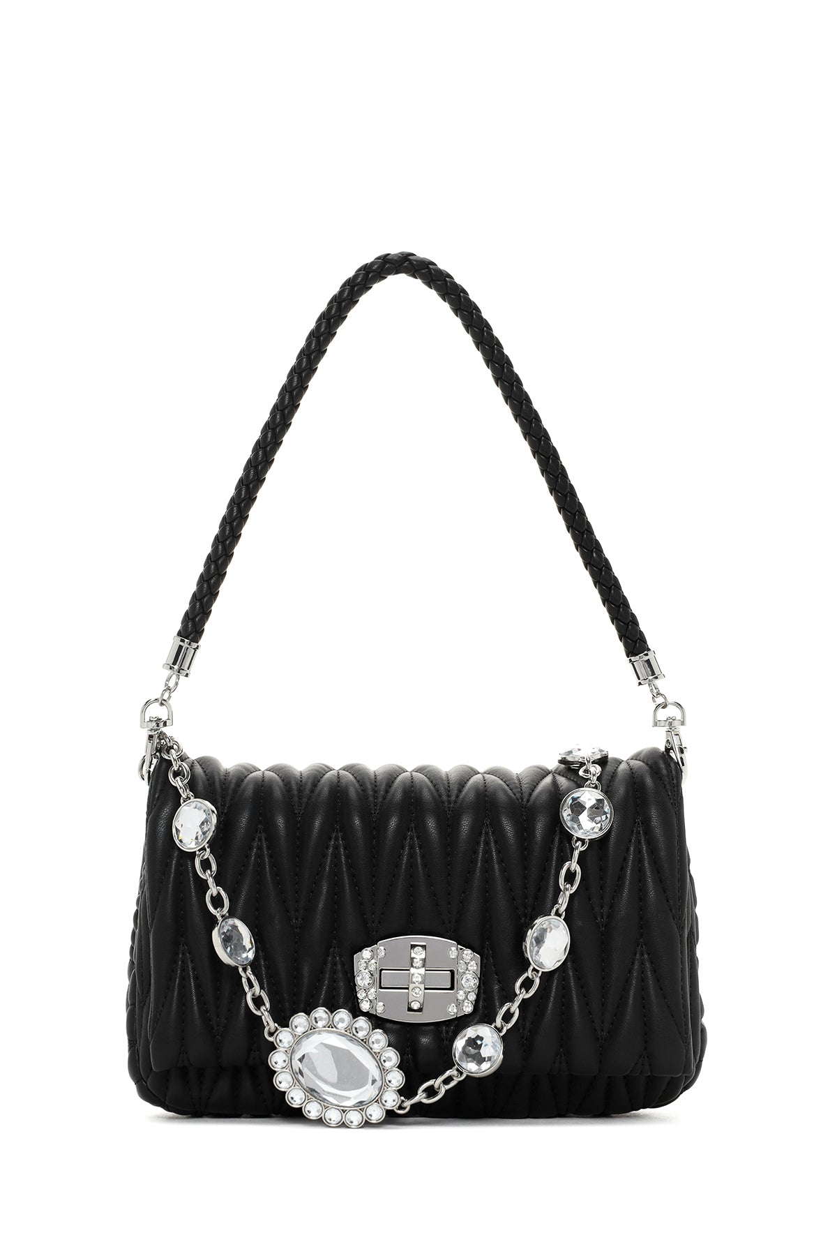 Women's Black Long Strap Quilted Shoulder Bag 23WBD2421KP | Derimod