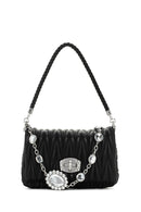 Women's Black Long Strap Quilted Shoulder Bag | Derimod