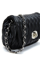 Women's Black Long Strap Quilted Shoulder Bag | Derimod