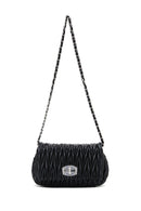Women's Black Long Strap Quilted Shoulder Bag | Derimod