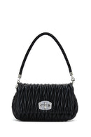 Women's Black Long Strap Quilted Shoulder Bag | Derimod