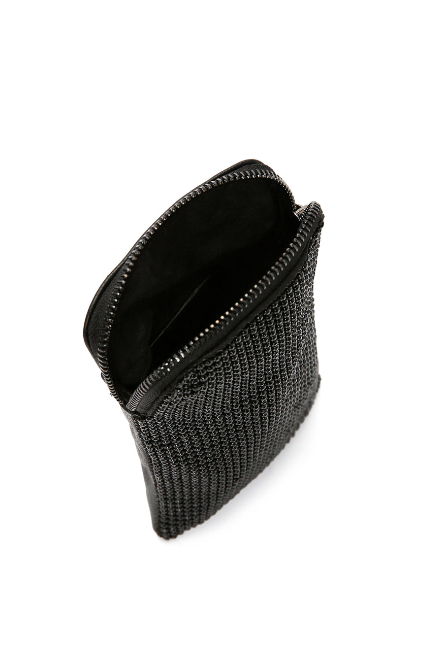Women's Black Long Strap Stone Cross Bag