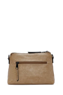 Women's Light Brown Long Strap Suede Crossbody Bag | Derimod