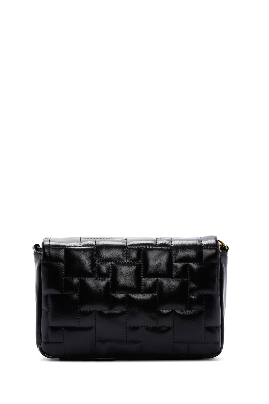 Women's Black Long Strap Quilted Crossbody Bag