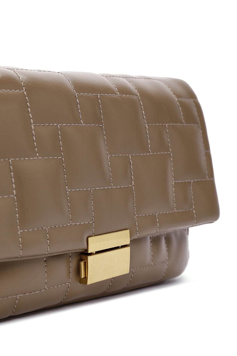 Women's Mink Long Strap Quilted Crossbody Bag