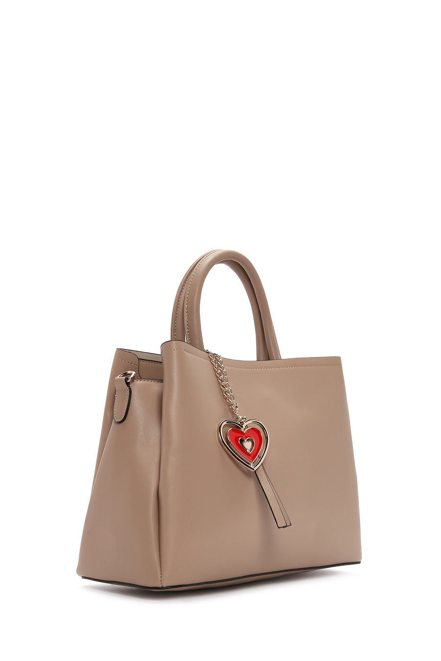 Women's Brown Long Strap Crossbody Bag with Accessory Detail