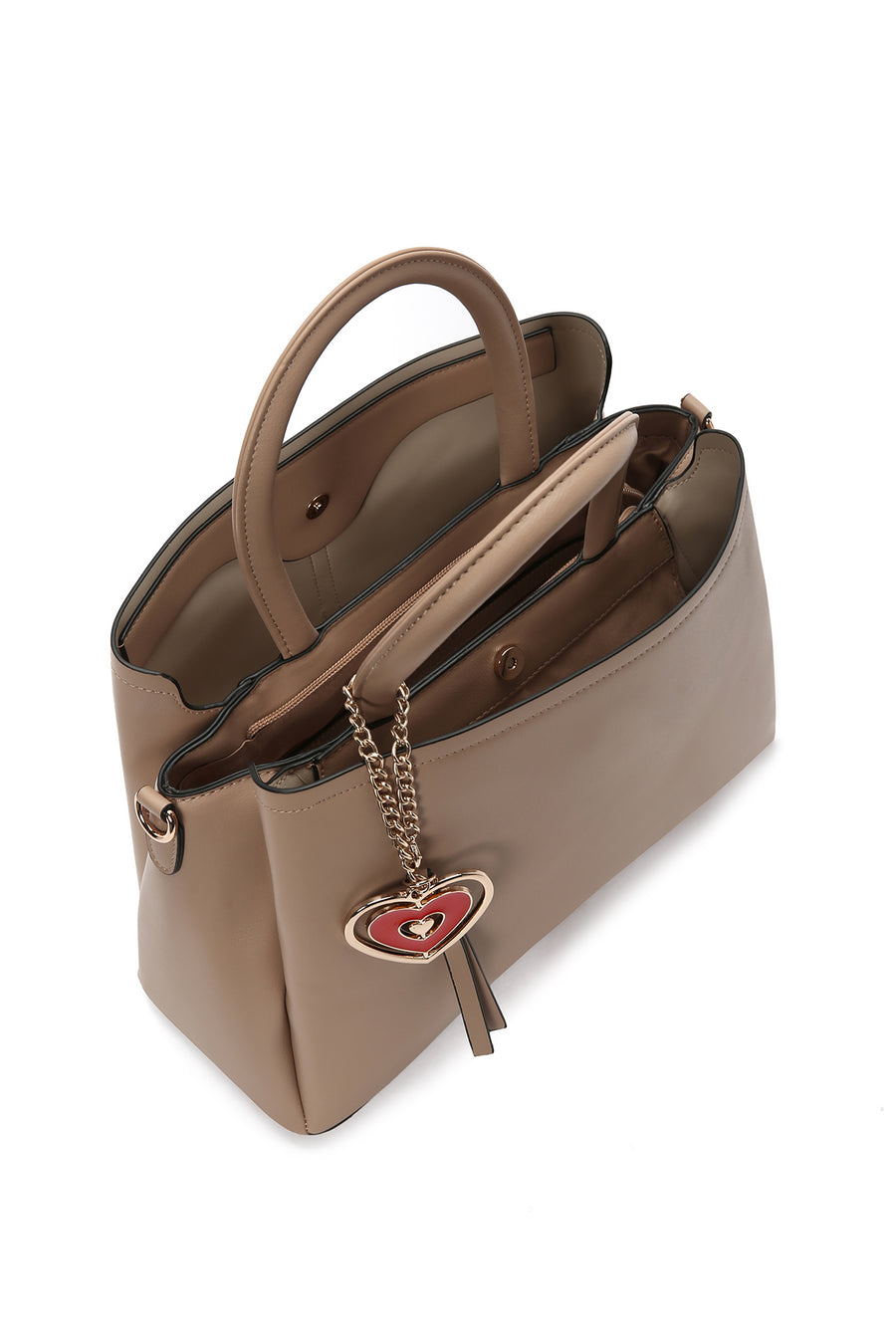 Women's Brown Long Strap Crossbody Bag with Accessory Detail