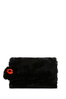 Women's Black Long Strap Plush Shoulder Bag | Derimod